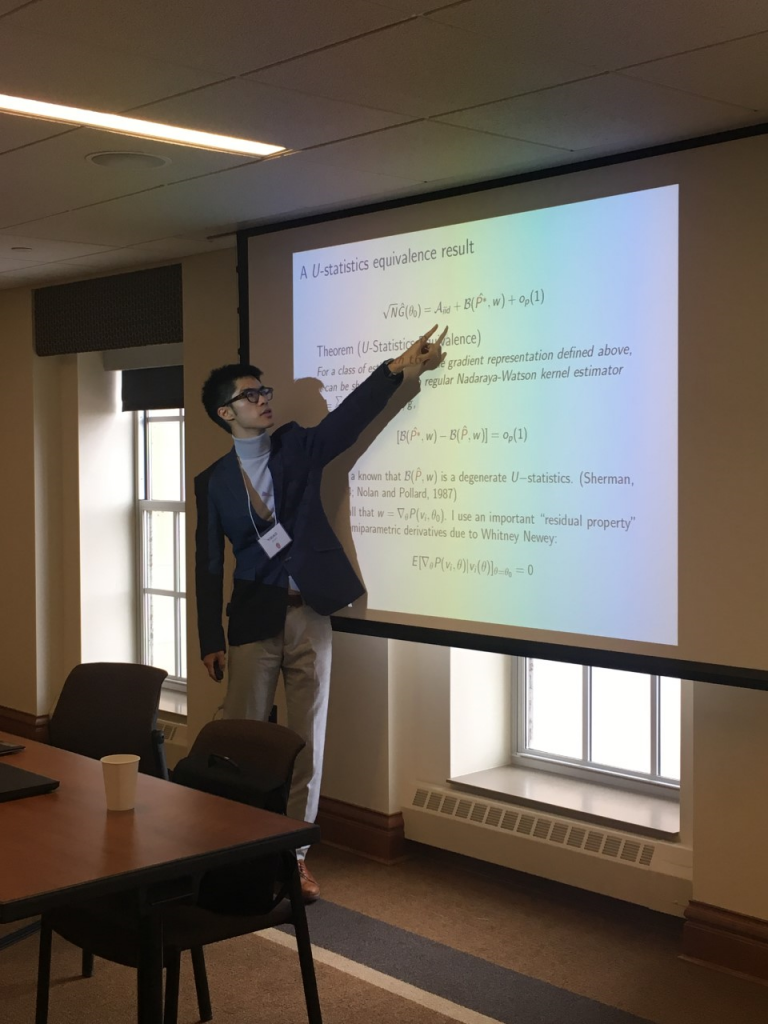 Student presents a presentation